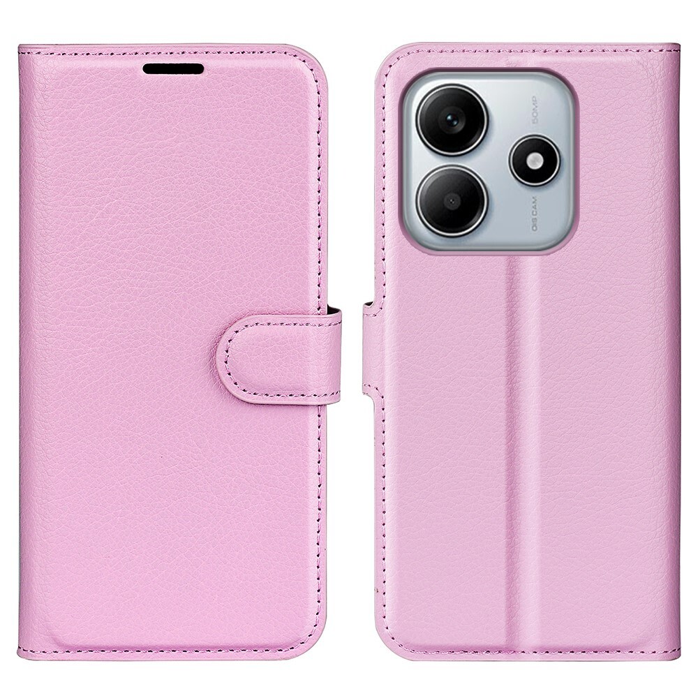 Etui "Litchi" za Xiaomi Redmi Note 14 5G - roza