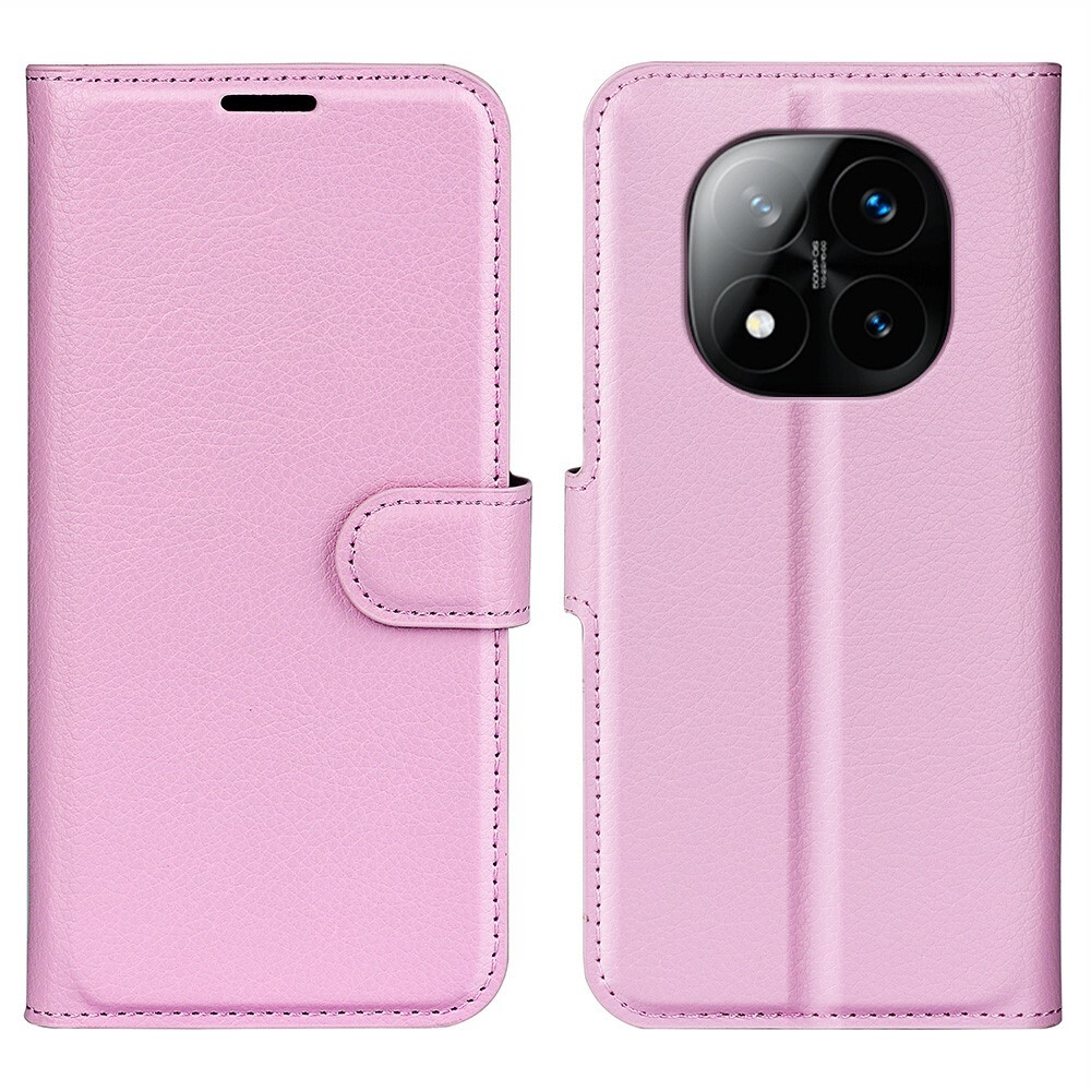 Etui "Litchi" za Xiaomi Redmi Note 14 Pro Plus 5G - roza