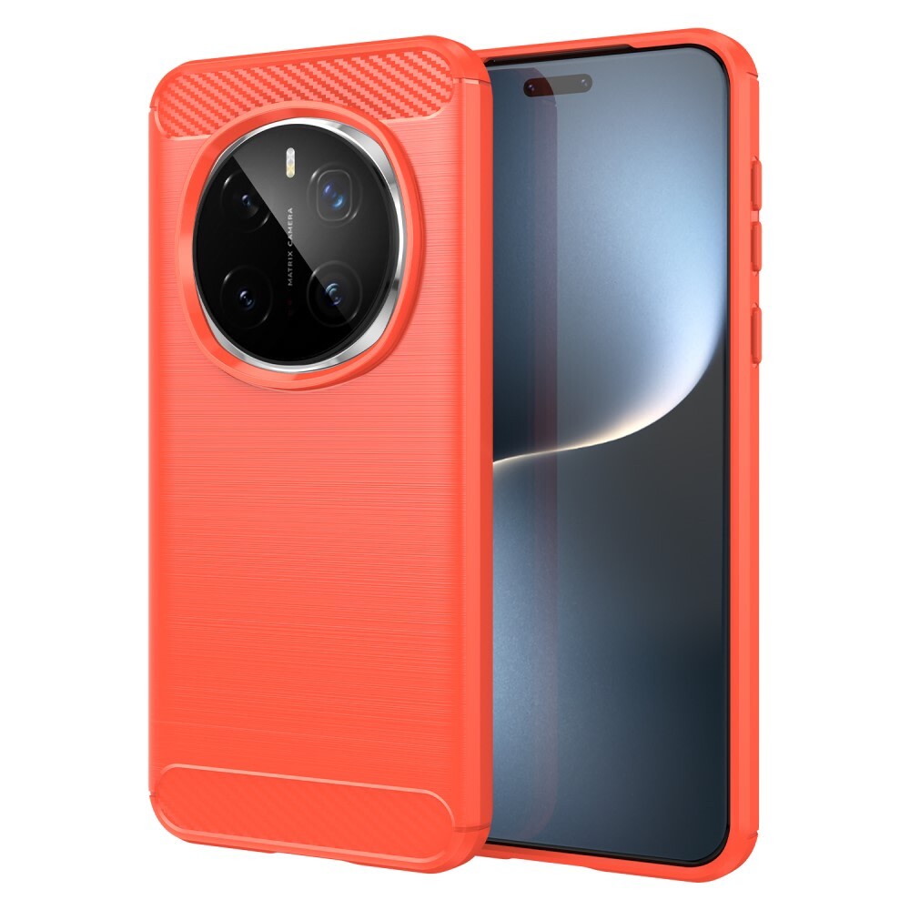 TPU gel ovitek "Brushed Carbon" za Honor Magic7 Pro - rdeč