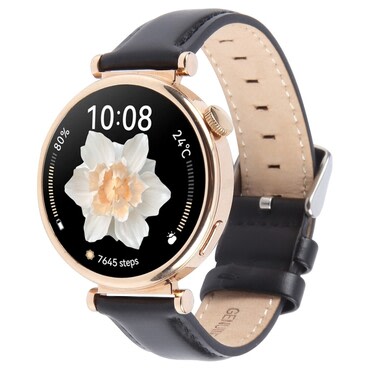 Usnjen pas za uro Garmin Forerunner 165 / Forerunner 165 Music - črn