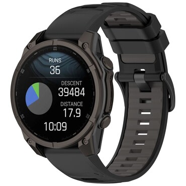 Silikonski pas za uro Garmin Descent Mk3 / Mk3i / Fenix 8 (43mm) - črn Silikonski pas za uro Garmin Descent Mk3 / Mk3i / Fenix 8 (43mm) - črn