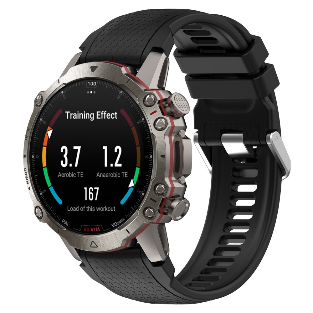 Silikonski pas za ure iz Garmin Marq serije / Approach S60 / Approach S62 / Forerunner 945 / Forerunner 965 / Descent G1 / Instinct / Instinct 2- črn