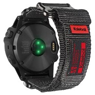 Nadomestni pas "Nylon sticker" za uro Garmin Tactix 7 Pro / Fenix 6X / Fenix 6X Pro - črn