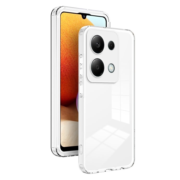 Hibridni ovitek "Crystal Bumper" z vgrajeno zaščito zadnje kamere za Xiaomi Redmi Note 14 Pro 5G / Poco X7 - metallic white
