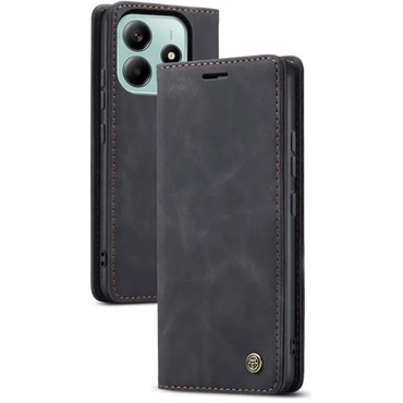 Etui CaseMe MagFlip za Xiaomi Redmi Note 14 5G z najvišjim nivojem zaščite in samodejnim magnetnim zapiranjem - smooth black