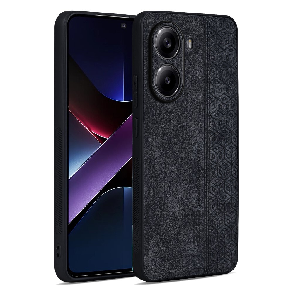 Premium ovitek Cube Leather za Xiaomi Redmi Note 14 5G z vgrajeno zaščito zadnjih kamer - graphite black