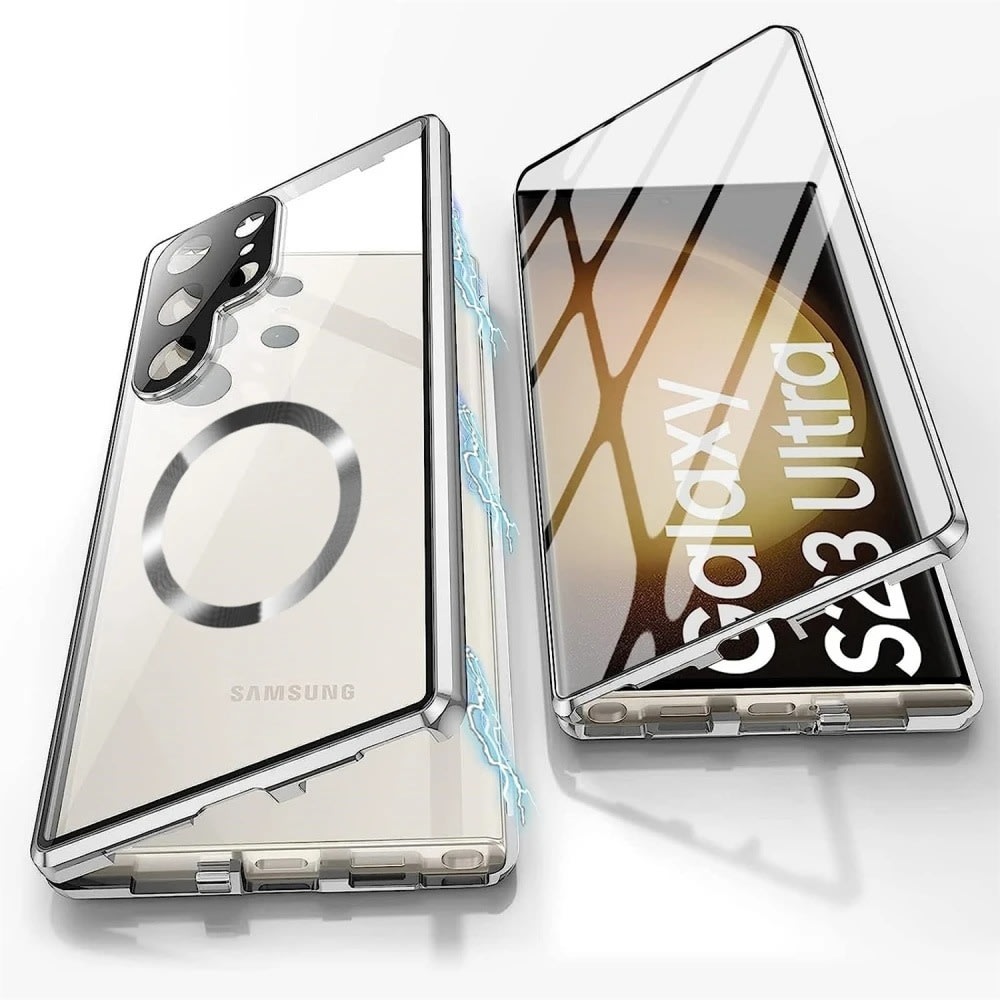 Magnetni Full-Body ovitek s steklom "Stronghold MagLock" za Samsung Galaxy S25 Plus - titanium silver