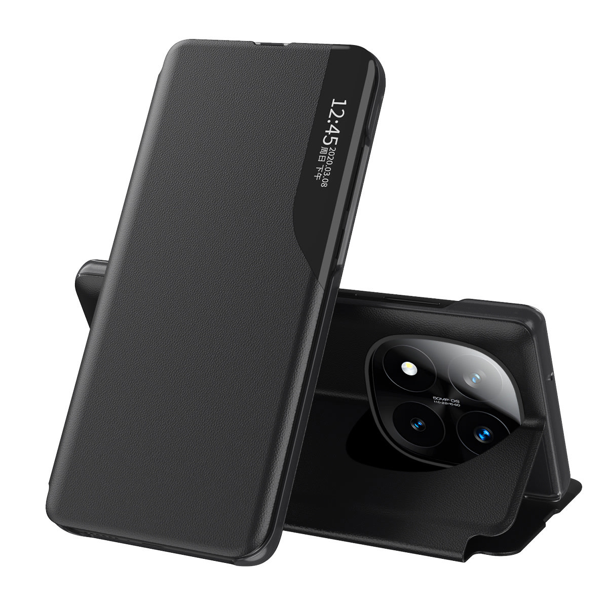 Etui "Edge View" za Xiaomi Redmi Note 14 Pro Plus 5G - črn