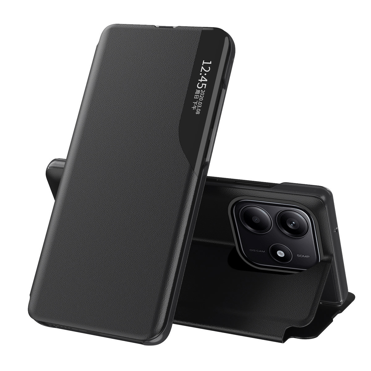 Etui "Edge View" za Xiaomi Redmi Note 14 5G - črn