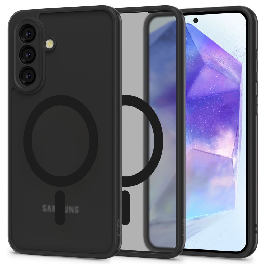 Hibridni ovitek Tech-Protect "Magmat MagSafe" za Samsung Galaxy A56 - črn