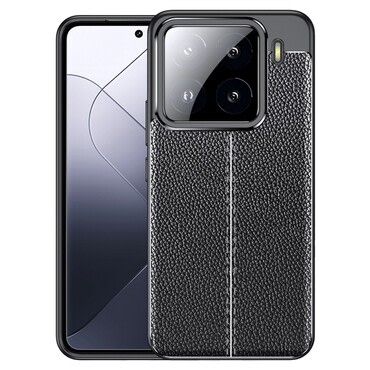 Eleganten gel ovitek Elite Guard z usnjeno teksturo in zaščito robov za Xiaomi 15 - obsidian black Eleganten gel ovitek Elite Guard z usnjeno teksturo in zaščito robov za Xiaomi 15 - obsidian black