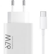 Originalen stenski polnilec Xiaomi 67W, 6.2A z USB-A  izhodom in USB-A v USB-C kablom - bel