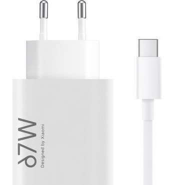 Originalen stenski polnilec Xiaomi 67W, 6.2A z USB-A  izhodom in USB-A v USB-C kablom - bel