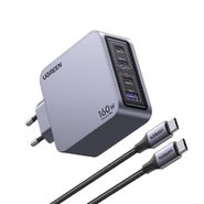 Stenski polnilec Ugreen Nexode Pro X763 160W z GaN II tehnologijo, 1x USB-A in 3x USB-C izhodi za hitro polnjenje več naprav hkrati + USB-C kabel - siv Stenski polnilec Ugreen Nexode Pro X763 160W z GaN II tehnologijo, 1x USB-A in 3x USB-C izhodi za hitro polnjenje več naprav hkrati + USB-C kabel - siv