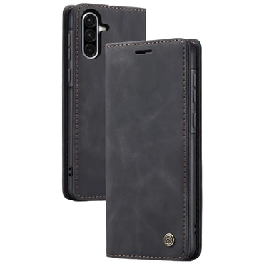 Etui CaseMe MagFlip za Samsung Galaxy A36 z najvišjim nivojem zaščite in samodejnim magnetnim zapiranjem - smooth black