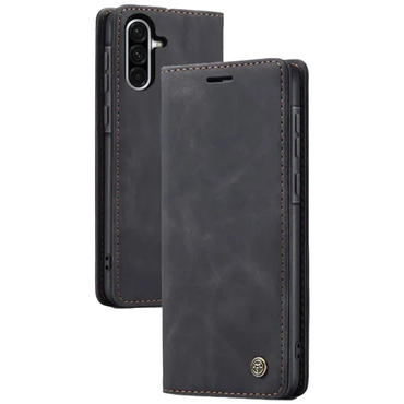 Etui CaseMe MagFlip za Samsung Galaxy A56 z najvišjim nivojem zaščite in samodejnim magnetnim zapiranjem - smooth black