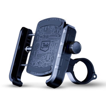 Držalo za telefon 3mk Steel Bike Holder, primerno za kolo, z zaščito pred vibracijami, nastavitvijo kota in elegantnim dizajnom - črno Držalo za telefon 3mk Steel Bike Holder, primerno za kolo, z zaščito pred vibracijami, nastavitvijo kota in elegantnim dizajnom - črno