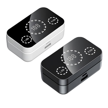 Brezžične Bluetooth slušalke MirrorMax z vgrajenim zasilnim power bankom in digitalnim zaslonom Brezžične Bluetooth slušalke MirrorMax z vgrajenim zasilnim power bankom in digitalnim zaslonom