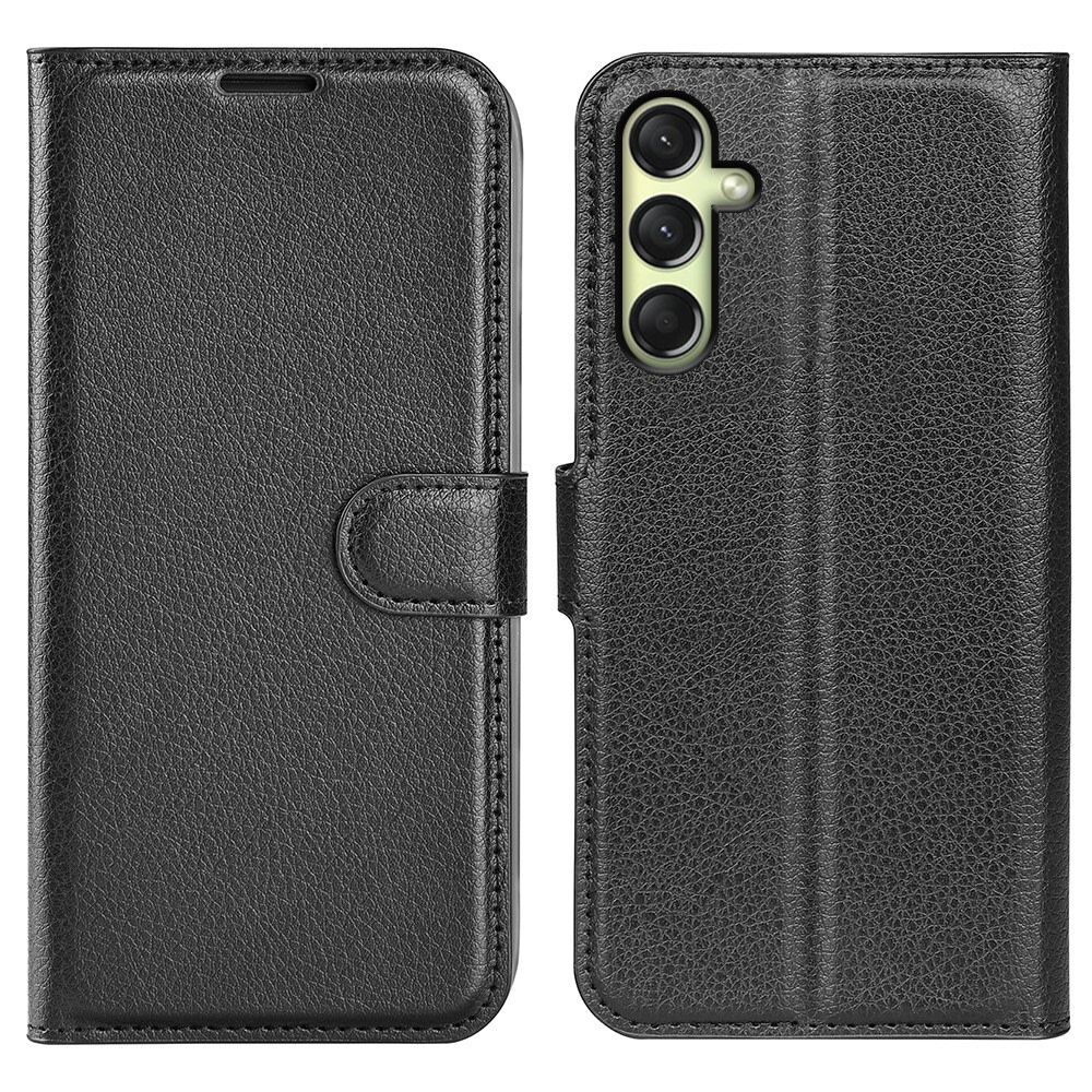 Etui "Litchi" za Samsung Galaxy A16 4G / A16 5G - črn