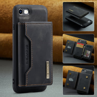 Ovitek za iPhone 16e CaseMe DG.MING MAG z magnetno denarnico - pulse black