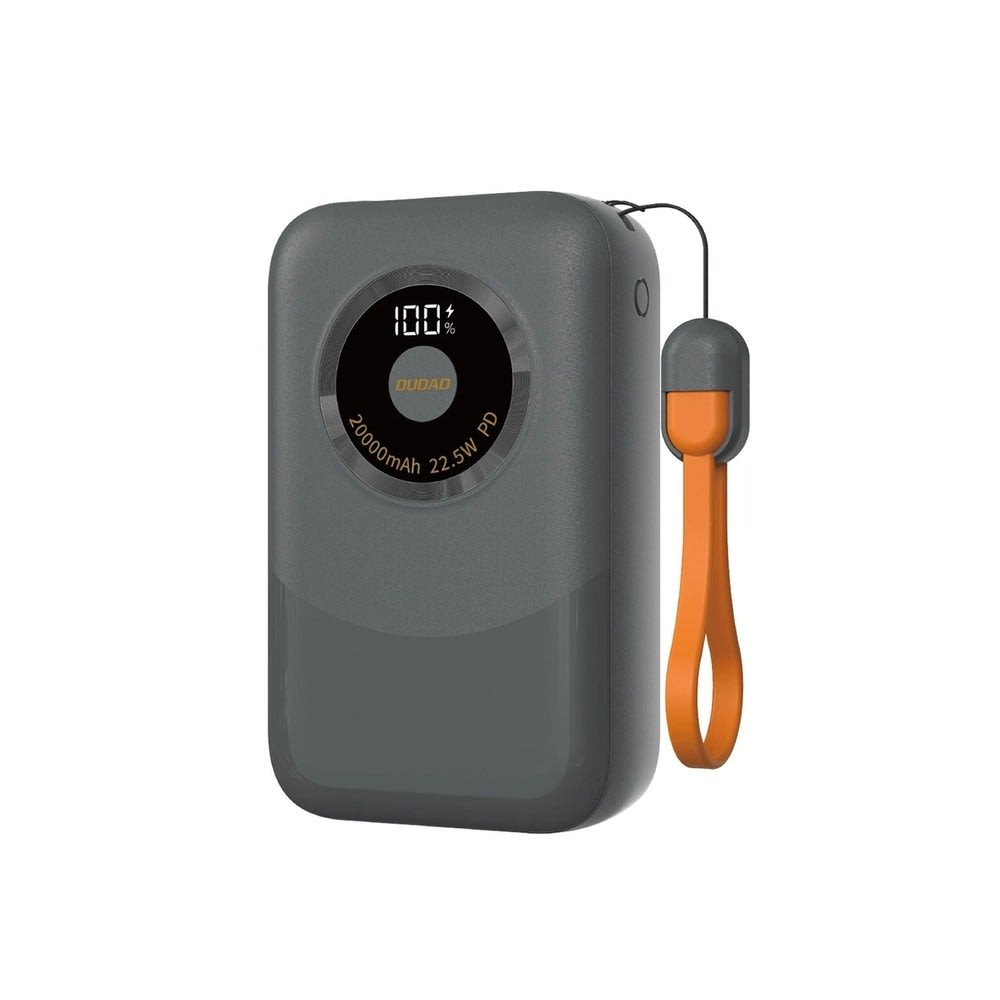 Powerbank Dudao K21Pro Mini 22.5W s kapaciteto 20000mAh, LED zaslonom in hitrim polnjenjem - siv