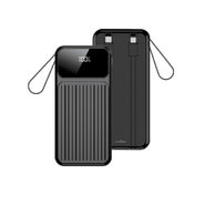 Power Bank Maxlife MXPB-06 z vgrajenim USB-C in Lightning kablom, 10000mAh kapaciteto in hitrim 22.5W polnjenjem - črn