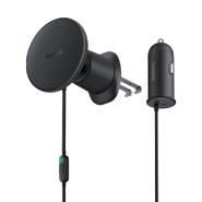 Brezžični avto polnilec Baseus CW01 z 15W MagSafe držalom in 25W USB-C izhodom – črn