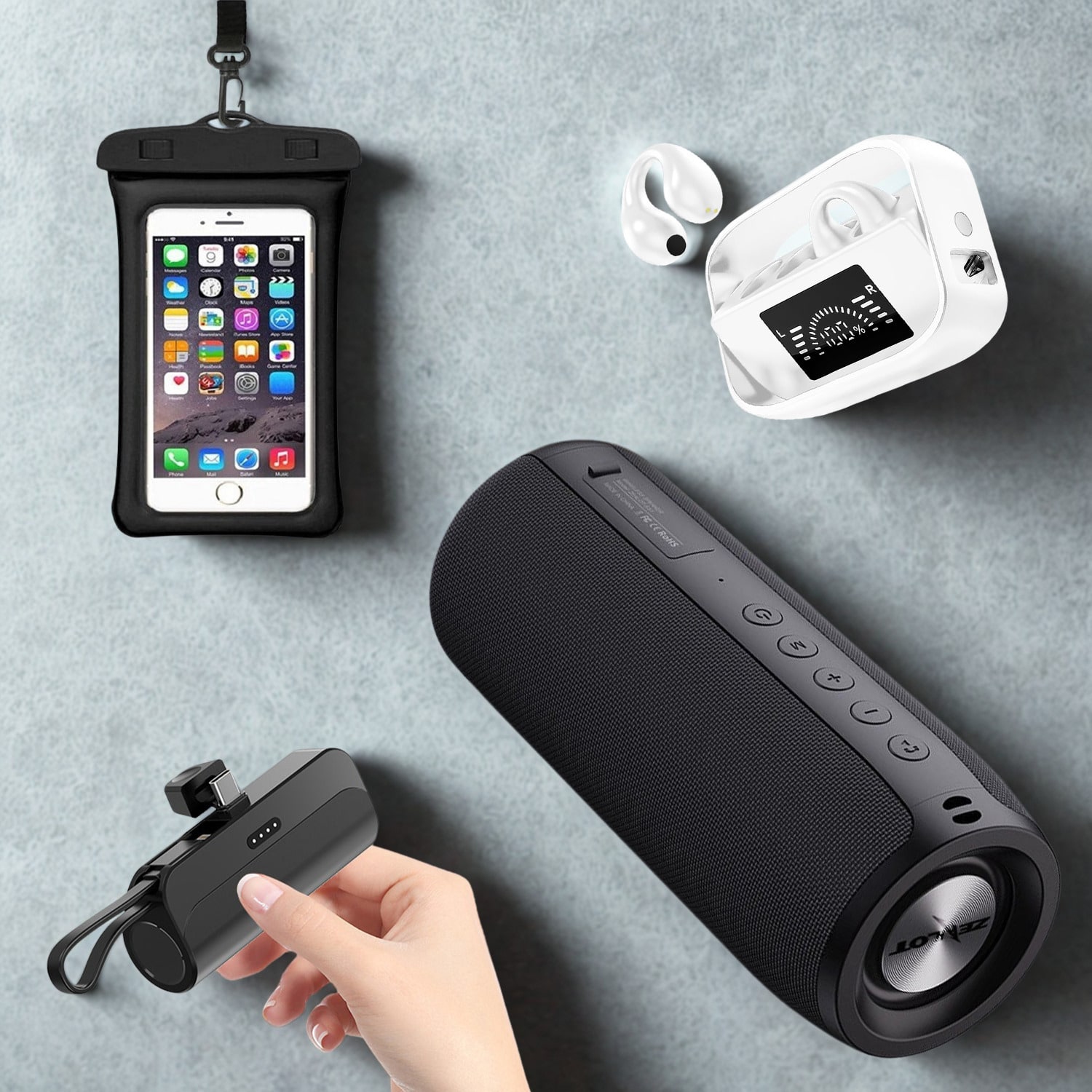 Nomad Audio Kit - Vse za neustavljivo glasbo: slušalke, zvočnik, powerbank in vodoodporna zaščita