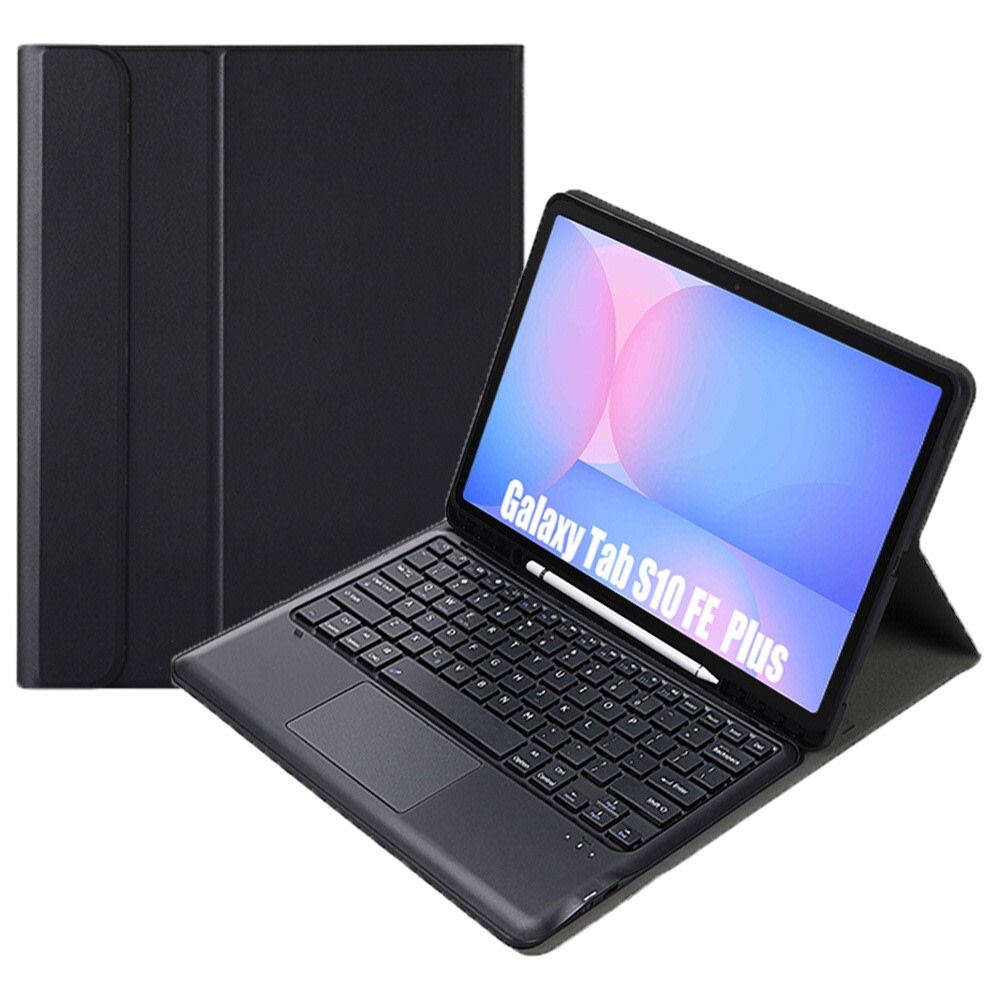 Pisarniški etui z Bluetooth tipkovnico za Samsung Galaxy Tab S10 FE Plus - črn