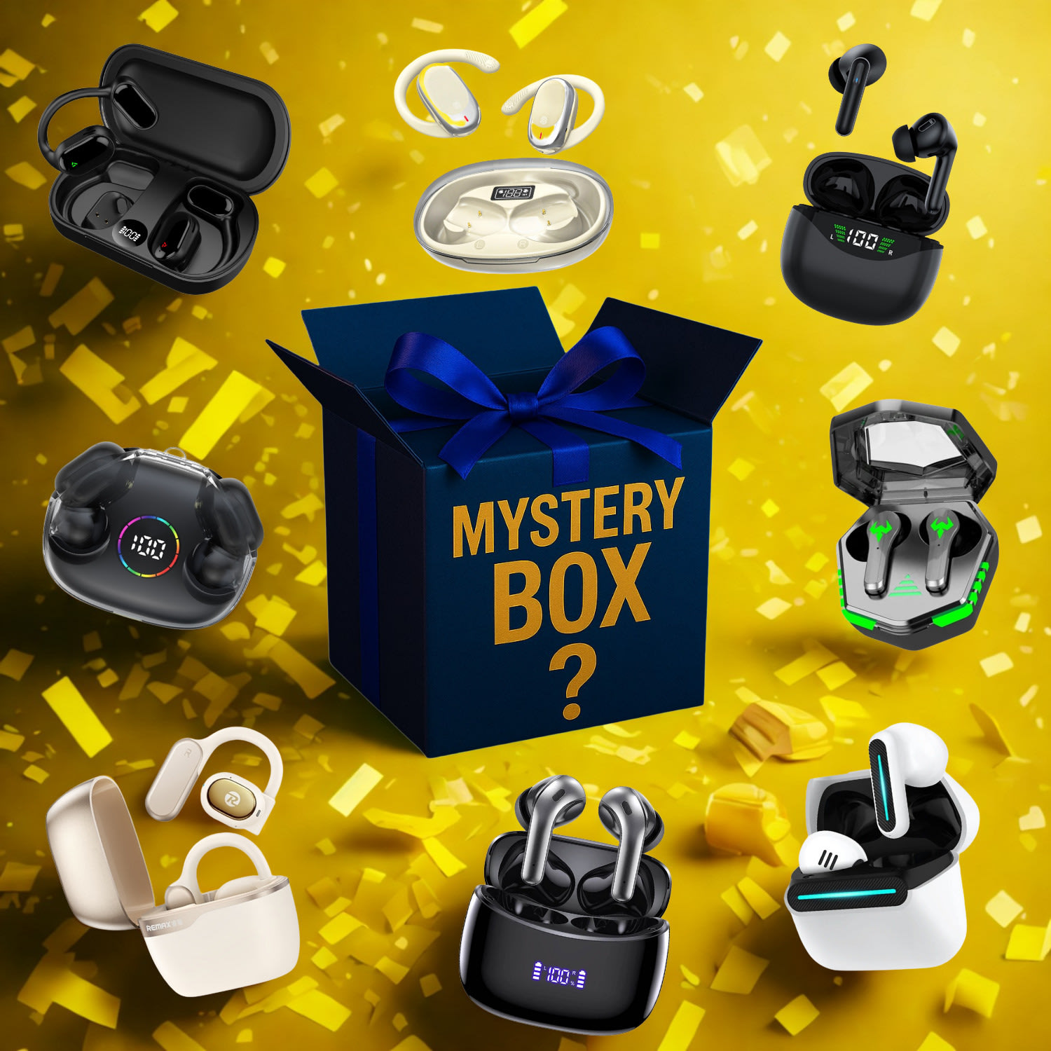 Mystery Buds - Paket treh različnih brezžičnih slušalk v skupni vrednosti 50 €+ po noro ugodni ceni
