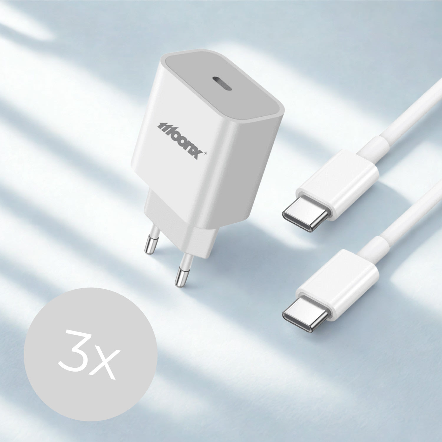 House pack USB-C - Trije hitri polnilci z USB-C kablom za vsak kotiček doma