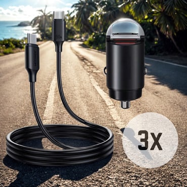 Premium Car Charger Pack - 3x hiter avtopolnilec + kabli za tri avtomobile!