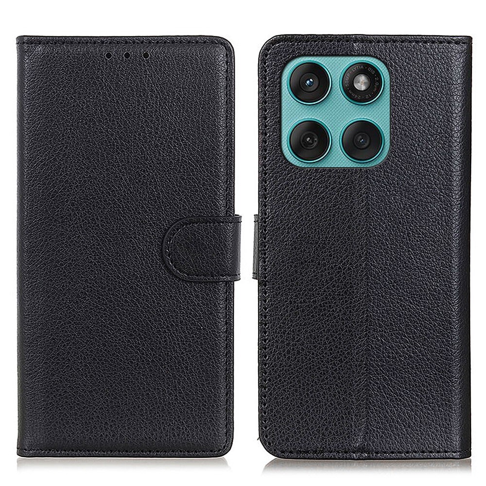 Etui "Litchi" za Motorola Edge 60 / Edge 60 Fusion - črn