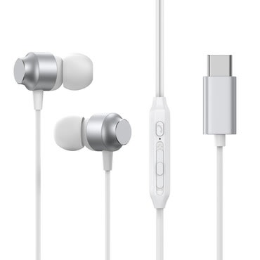 In-ear slušalke Joyroom JR-EC06 z USB-C priključkom, Hi-Fi zvokom in kovinskim ohišjem - 1.2m - srebrne
