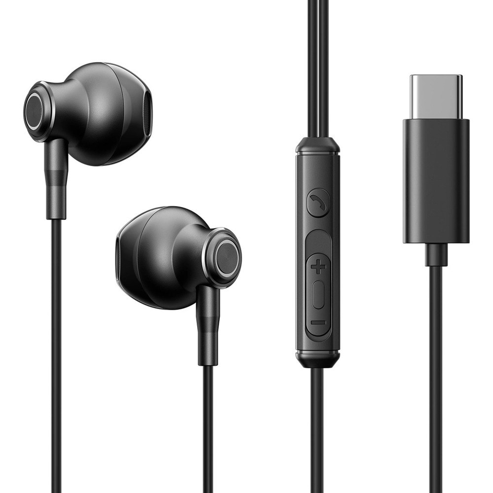 In-ear slušalke Joyroom JR-EC07 z USB-C priklopom, mikrofonom in upravljanjem na kablu - 1.2m - črne