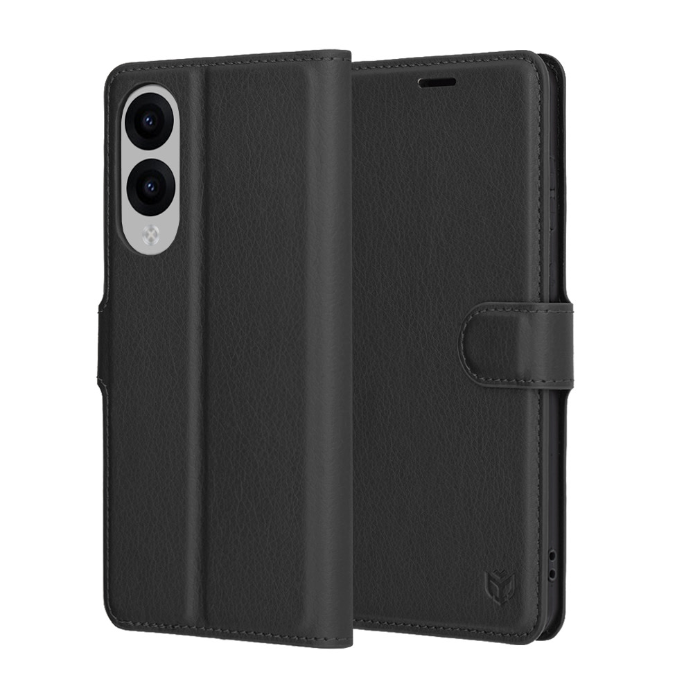 Etui Techsuit "Leather Folio" za Samsung Galaxy S25 Edge - črn