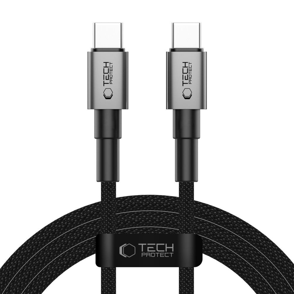 USB-C v USB-C kabel Tech-Protect "UltraBoost DNA" s PD 100W in 5A polnjenjem ter 480 Mbps prenosom podatkov - 2m - siv