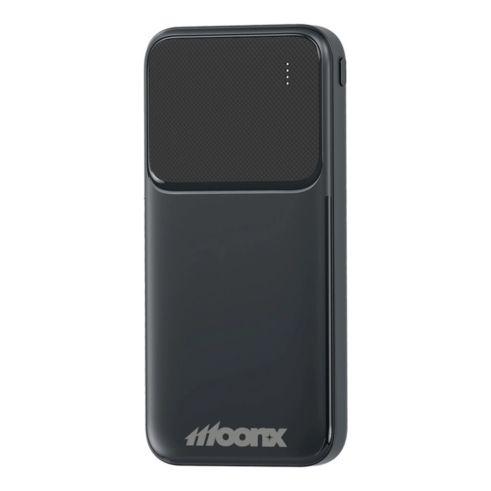 Power bank MOONX "MP01" 10000 mAh 20W, z enim USB-C in dvema USB-A izhodoma - črn