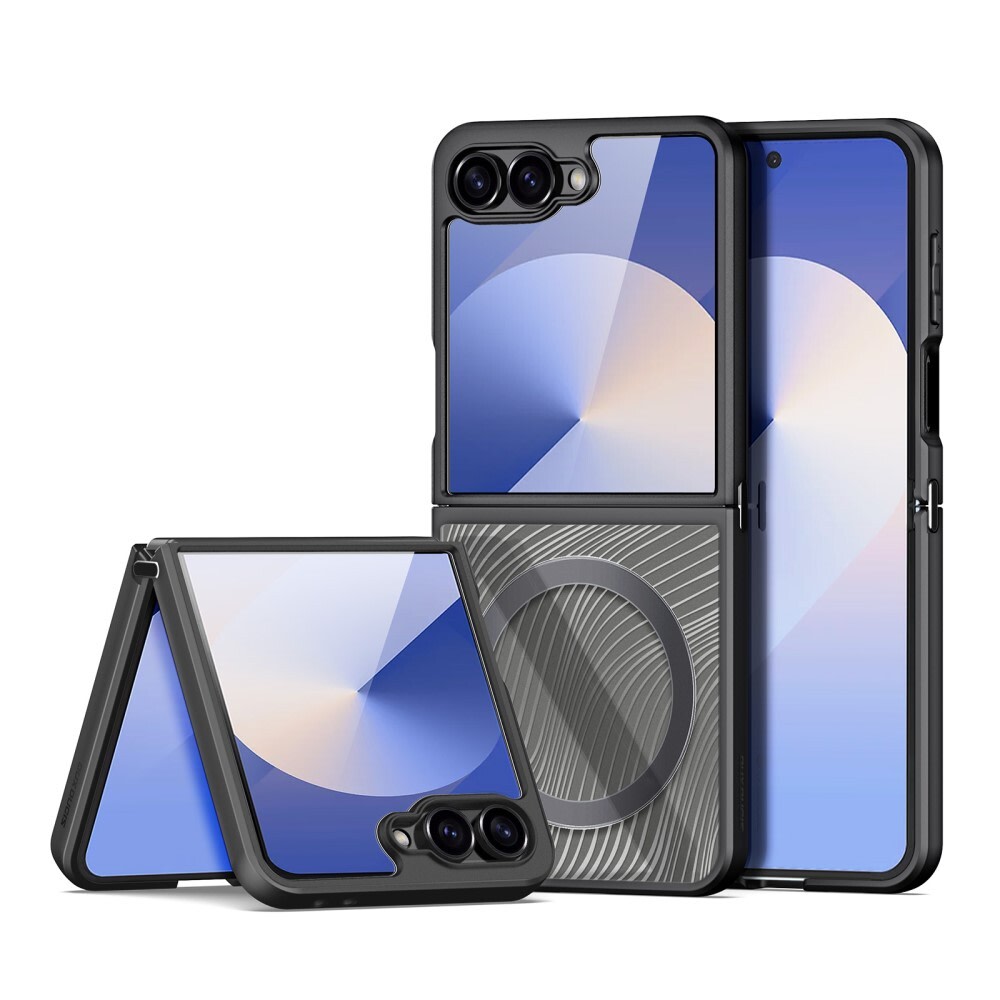 Premium ovitek "Aimo Mag" za Samsung Galaxy Z Flip7 z magnetom za brezžično polnjenje MagSafe - prozoren