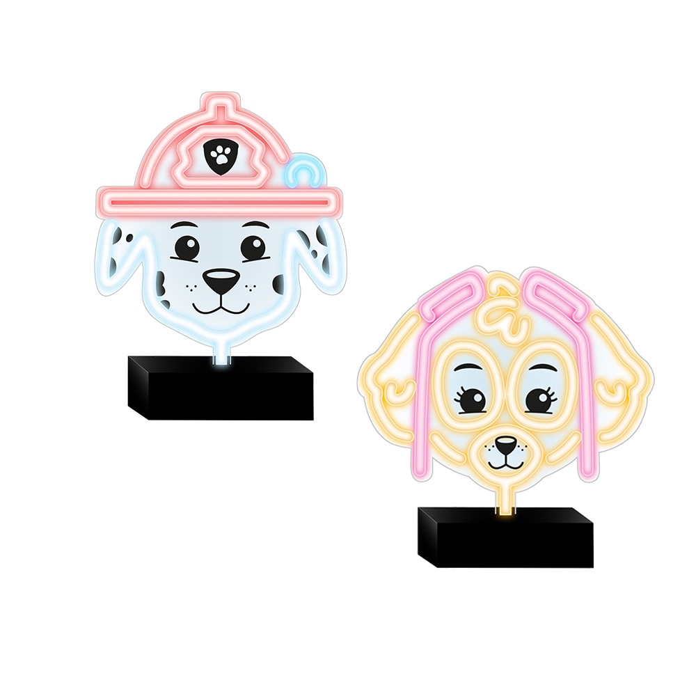 Tačke na patrulji - dekorativna LED neon svetilka Paw Patrol™ - svetilka na stojalu - Maršal + Sila