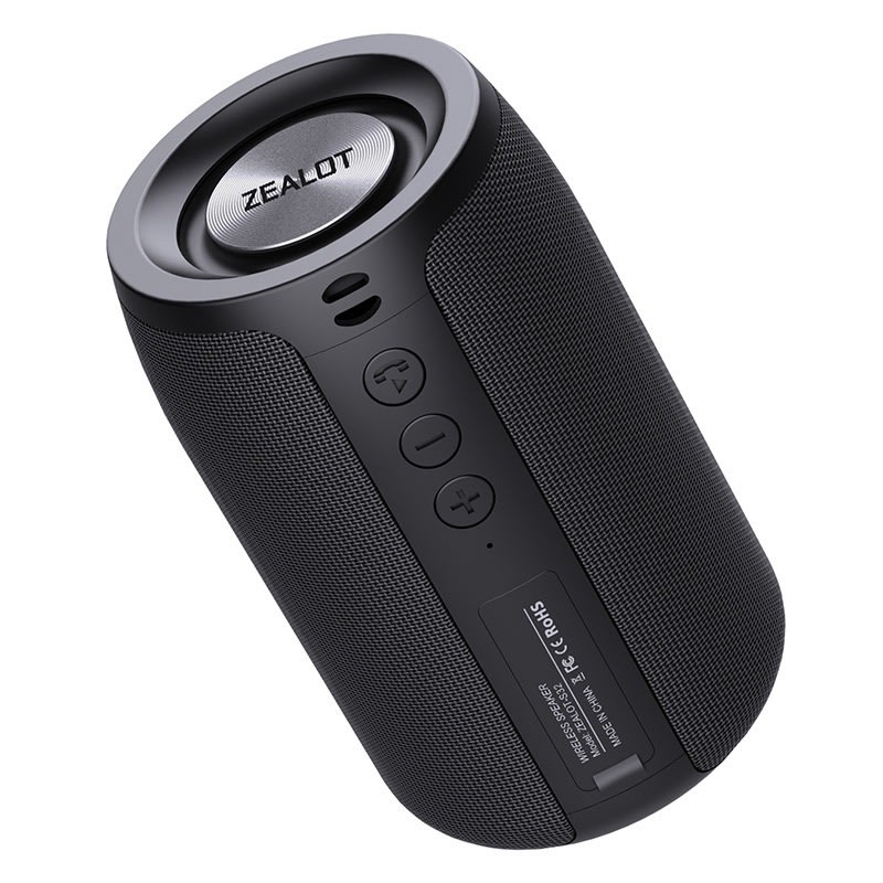 Bluetooth zvočnik Zealot Vibe Lite 8W - prenosni zvočnik z močnimi basi in USB / microSD / AUX predvajanjem - onyx black