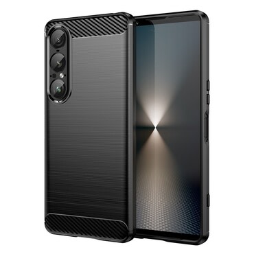 TPU gel ovitek "Brushed Carbon" za Sony Xperia 1 VII - črn