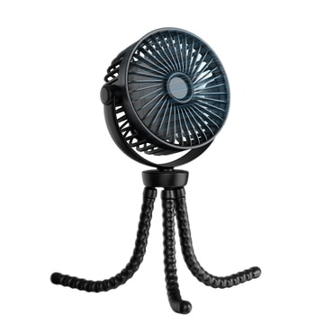 Premium prenosni ventilator Techsuit "Baby Stroller2" z upogljivim trinožnim stojalom, štirimi hitrostmi in tihim delovanjem - črn Premium prenosni ventilator Techsuit "Baby Stroller2" z upogljivim trinožnim stojalom, štirimi hitrostmi in tihim delovanjem - črn