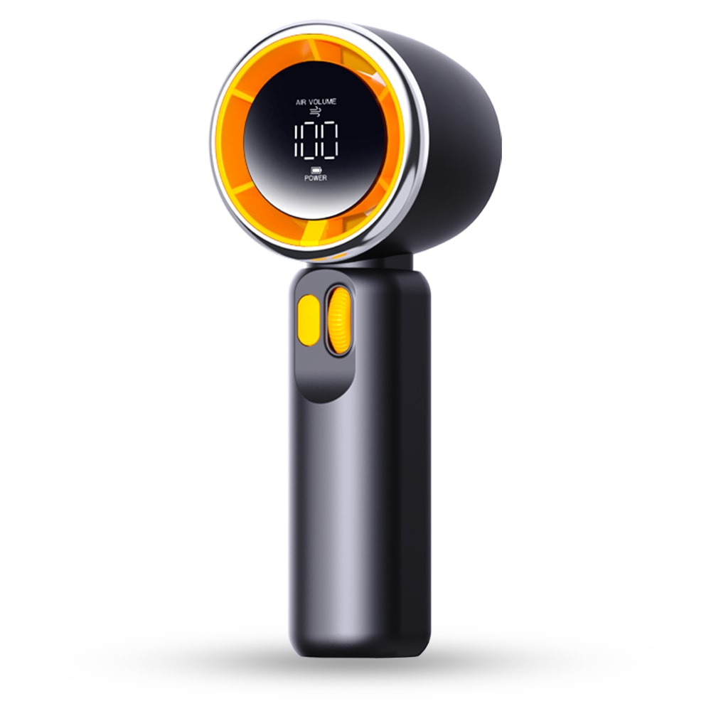 Premium prenosni mini ventilator Techsuit "Portable Mini Fan" z LED zaslonom in stotimi hitrostmi - črn