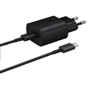 Originalen Samsung stenski polnilec z USB-C vhodom EP-TA800B 25W in USB-C v USB-C kablom- črn (bulk)