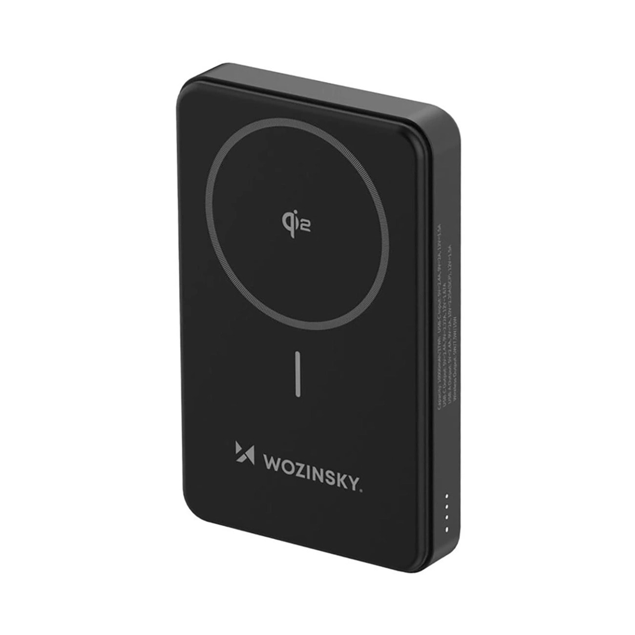 Power bank Wozinsky "WLWP" s stojalom, 10000mAh Qi2 z MagSafe 22.5W, enim USB-C in enim USB-A izhodom - črn