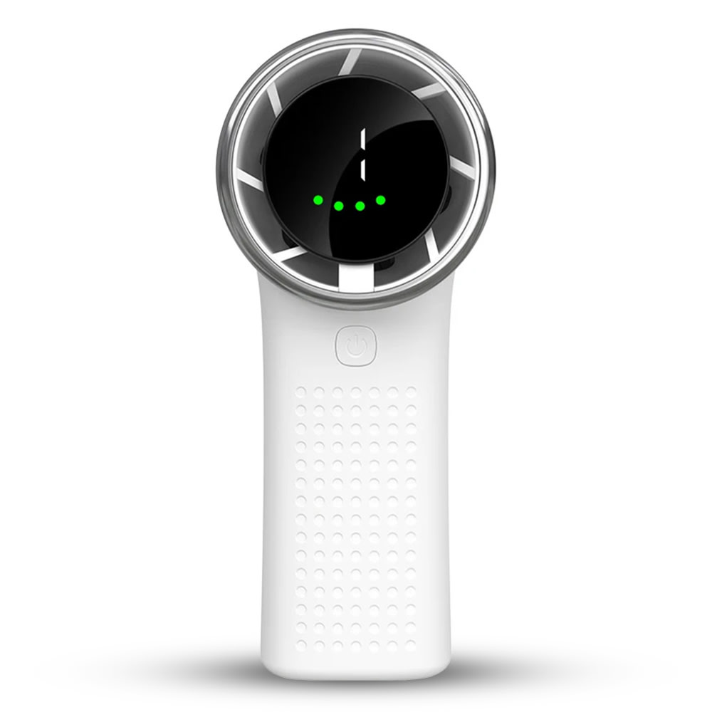 Premium prenosni ventilator Techsuit "Mini Hand Fan" z LED zaslonom in petimi hitrostmi - bel