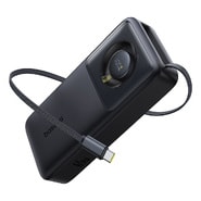 Power bank Baseus "Free2Pull" z enim USB-C izhodom in vgrajenim izvlečnim USB-C kablom, 65W - 20000 mAh - črn