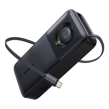 Power bank Baseus "Free2Pull" z enim USB-C izhodom in vgrajenim izvlečnim USB-C kablom, 65W - 20000 mAh - črn Power bank Baseus "Free2Pull" z enim USB-C izhodom in vgrajenim izvlečnim USB-C kablom, 65W - 20000 mAh - črn