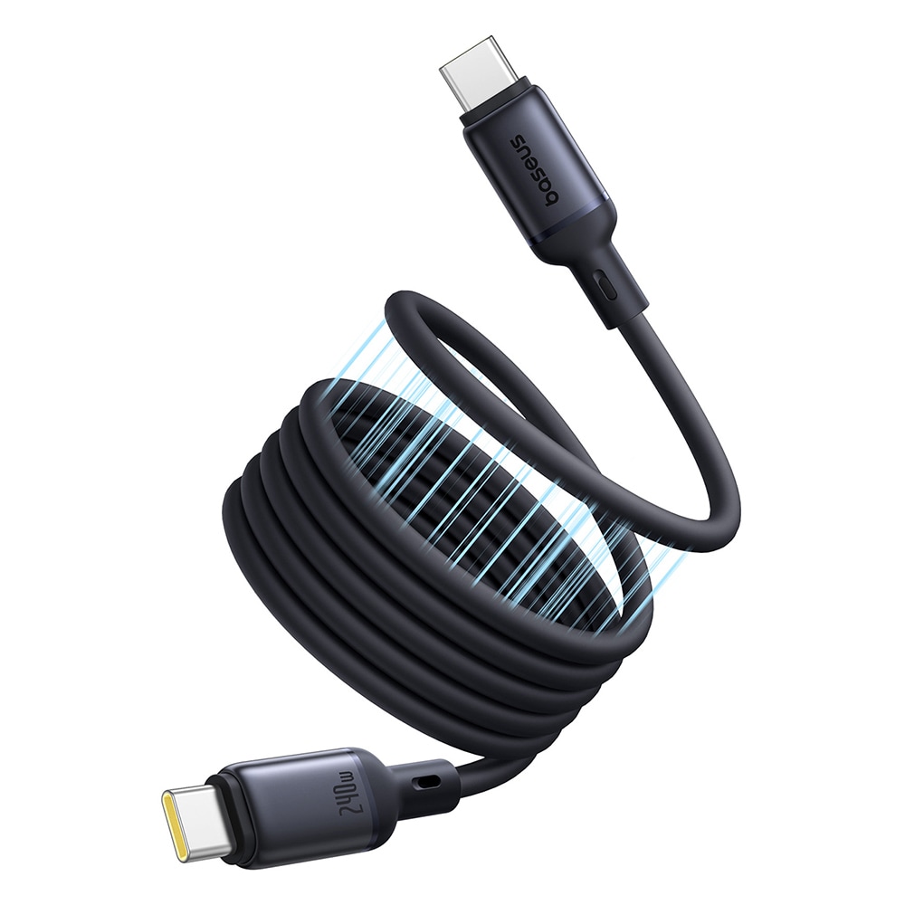 Polnilni in podatkovni kabel Baseus "PicoGo" USB-C v USB-C kabel z magnetnim navijanjem 240W - 1m - črn
